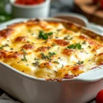 Casserole Marie Blanche: Jackie Kennedy's Must-Try Dish 6 Baked Casserole Marie Blanche topped with golden cheese and herbs in a white dish