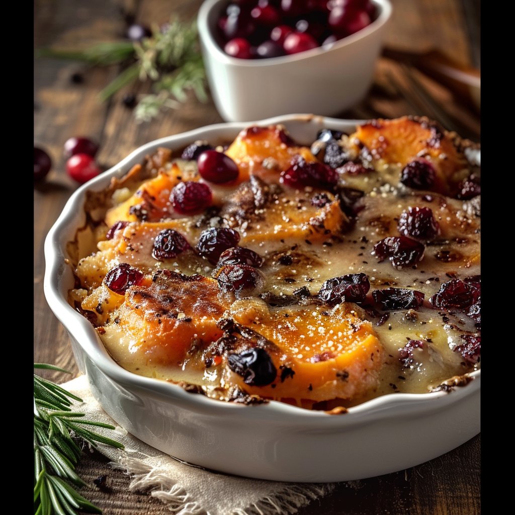 Sweet Potato & Cranberry Gratin 4 Sweet Potato & Cranberry Gratin