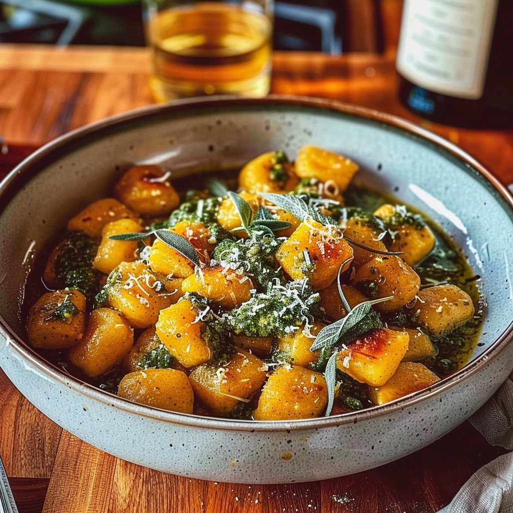 Pumpkin Gnocchi with Creamy Sage Pesto 4 Pumpkin Gnocchi with Creamy Sage Pesto
