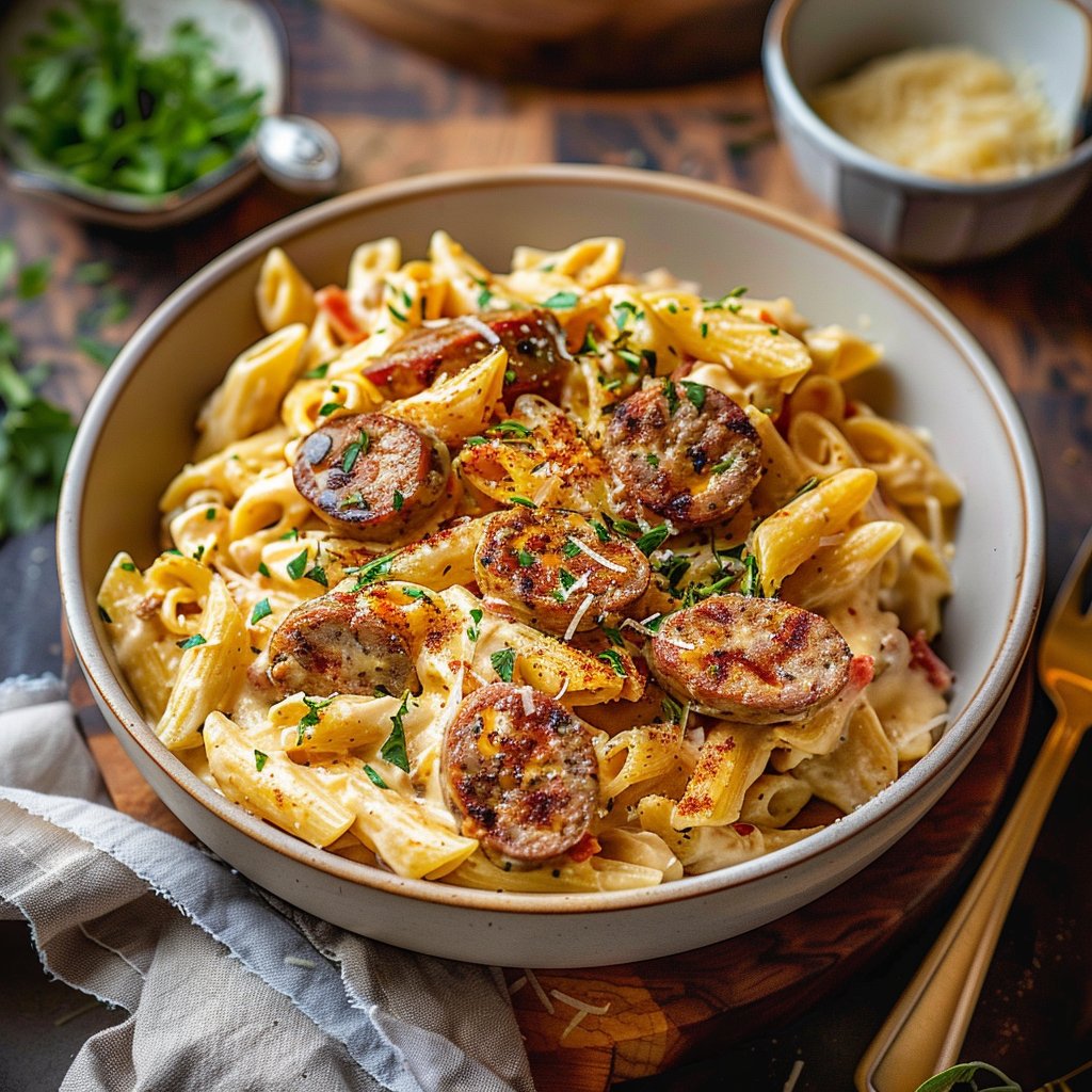 Creamy Cajun Sausage Pasta 4 Creamy Cajun Sausage Pasta