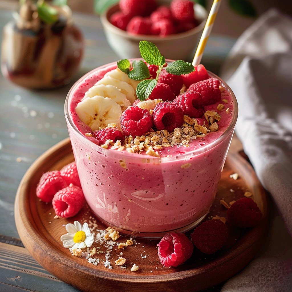 Raspberry Smoothie 4 Tropical Raspberry Smoothie