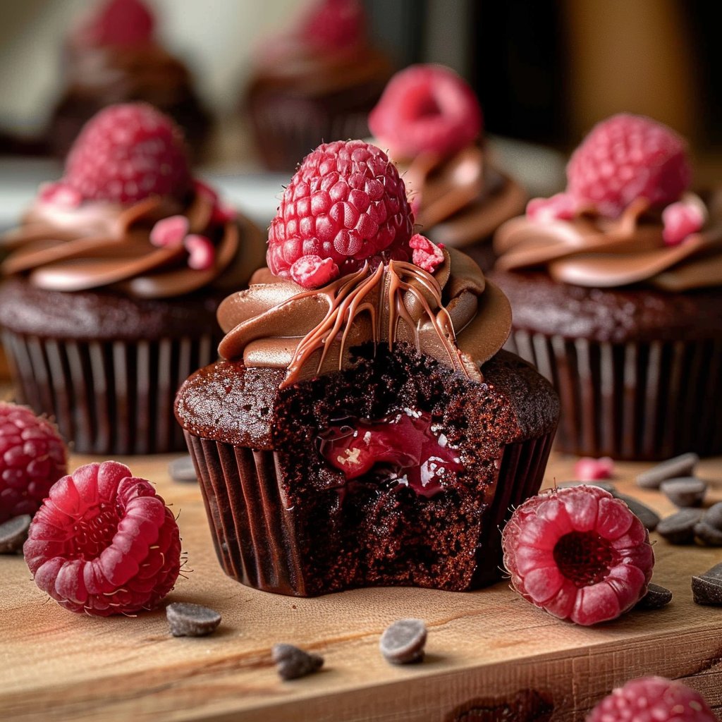 Chocolate Raspberry Cupcakes 4 Chocolate Raspberry Cupcakes