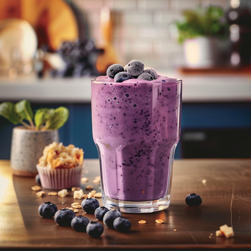 Blueberry Muffin Protein Smoothie 4 Blueberry Muffin Protein Smoothie