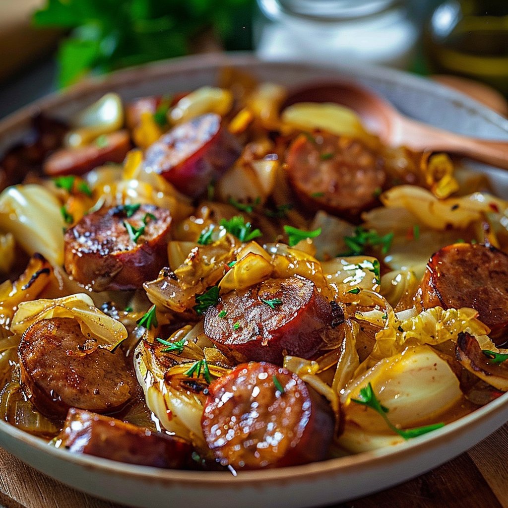 Fried Cabbage and Sausage 4 Fried Cabbage and Sausage