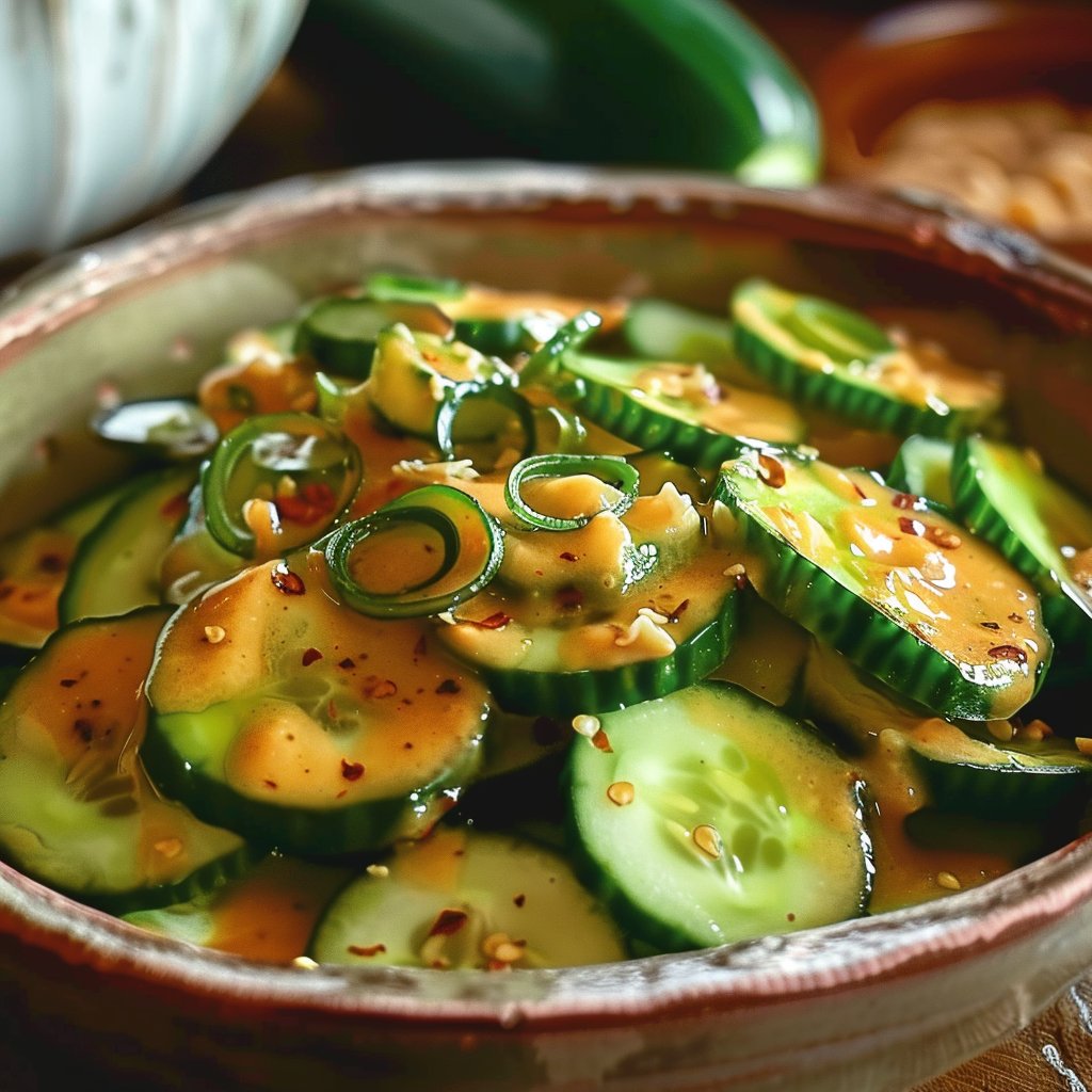 Cool Cucumbers in Spicy Peanut Sauce 4 Cool Cucumbers in Spicy Peanut Sauce