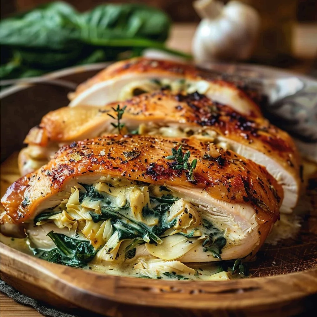 Creamy Spinach and Artichoke Stuffed Chicken 4 Creamy Spinach and Artichoke Stuffed Chicken