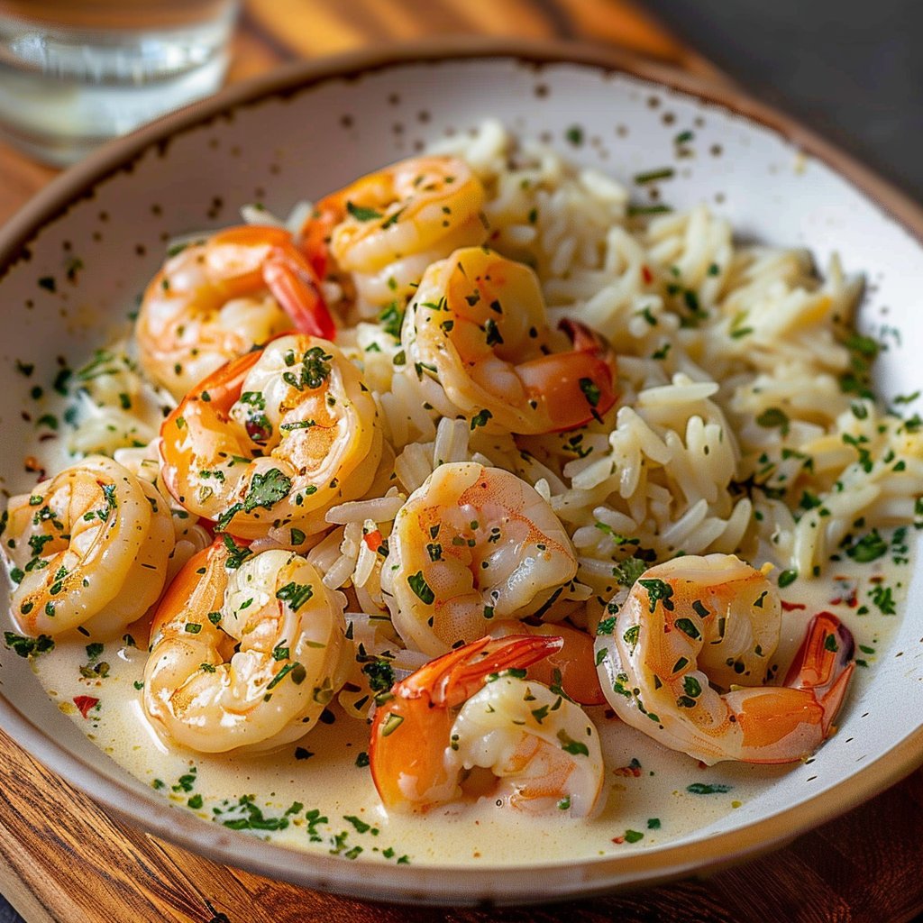 Creamy Garlic Butter Shrimp with Rice 4 Creamy Garlic Butter Shrimp with Rice: A Quick and Comforting One-Pan Meal