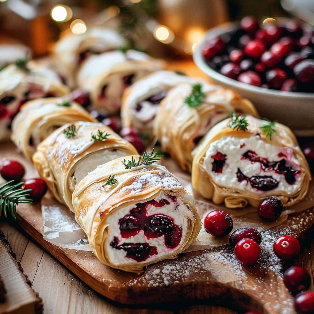 Festive Christmas Cranberry Roll Ups 4 Festive Christmas Cranberry Roll Ups