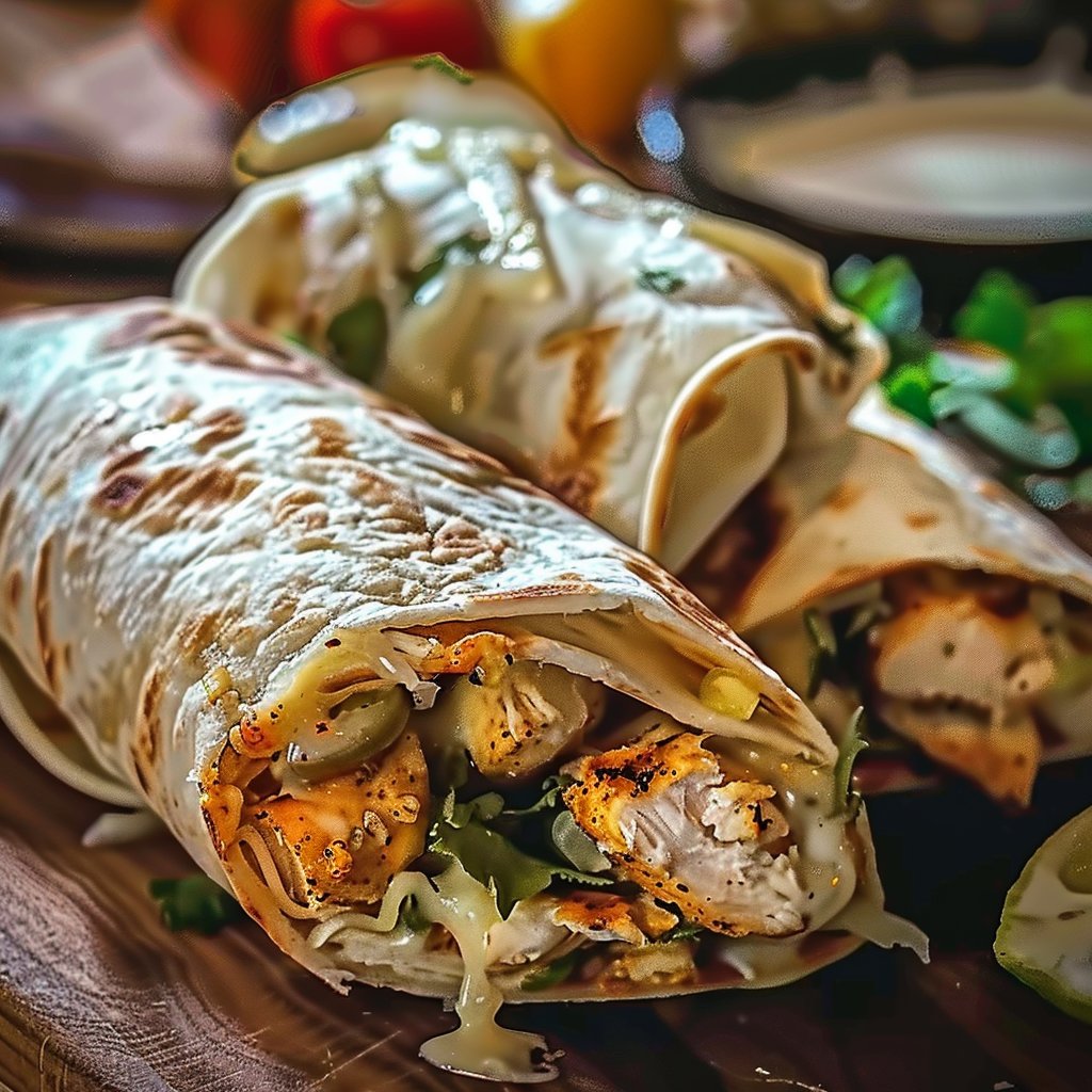 Cheesy Garlic Chicken Wraps 4 Cheesy Garlic Chicken Wraps