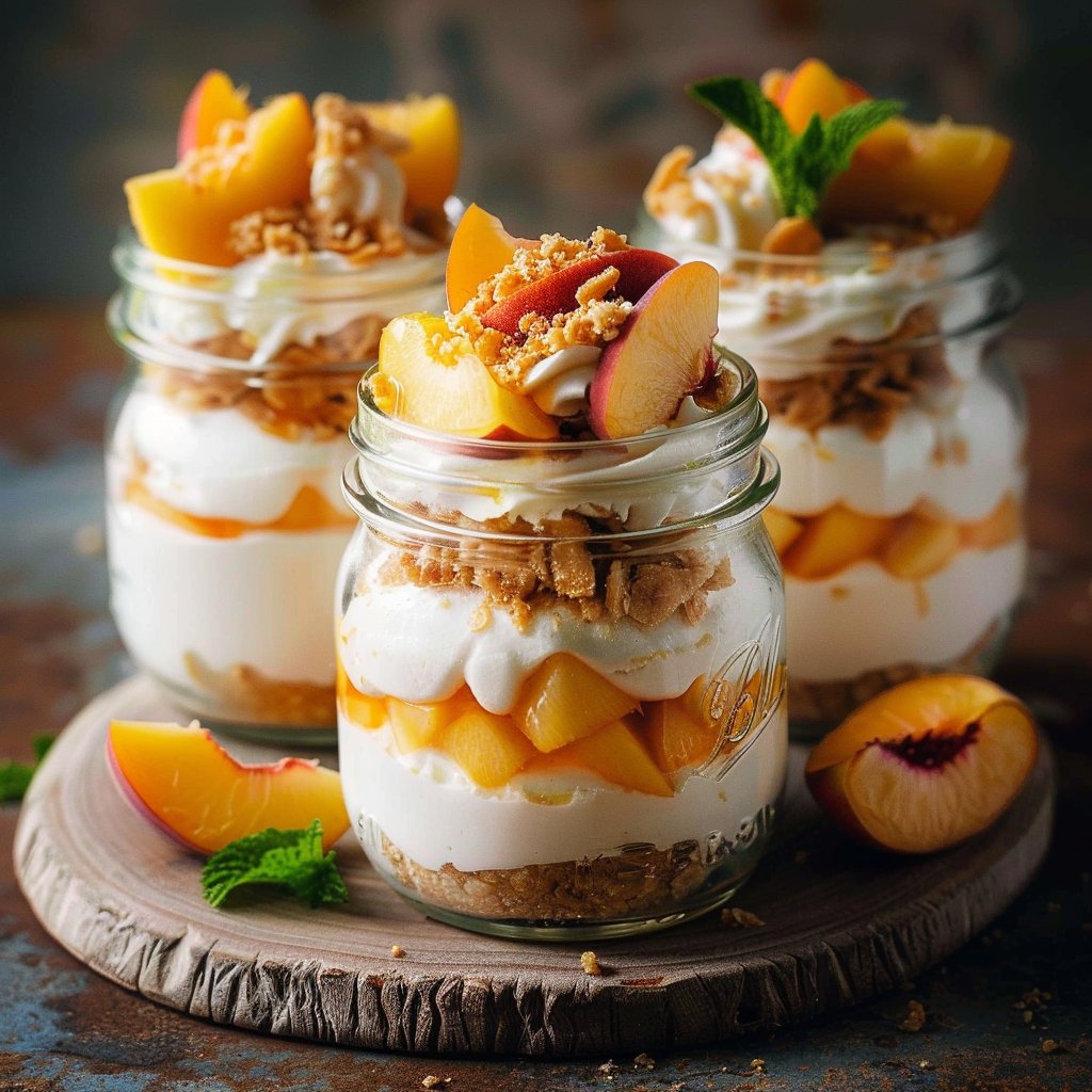 No-Bake Mason Jar Peach Cheesecake 4 No-Bake Mason Jar Peach Cheesecake