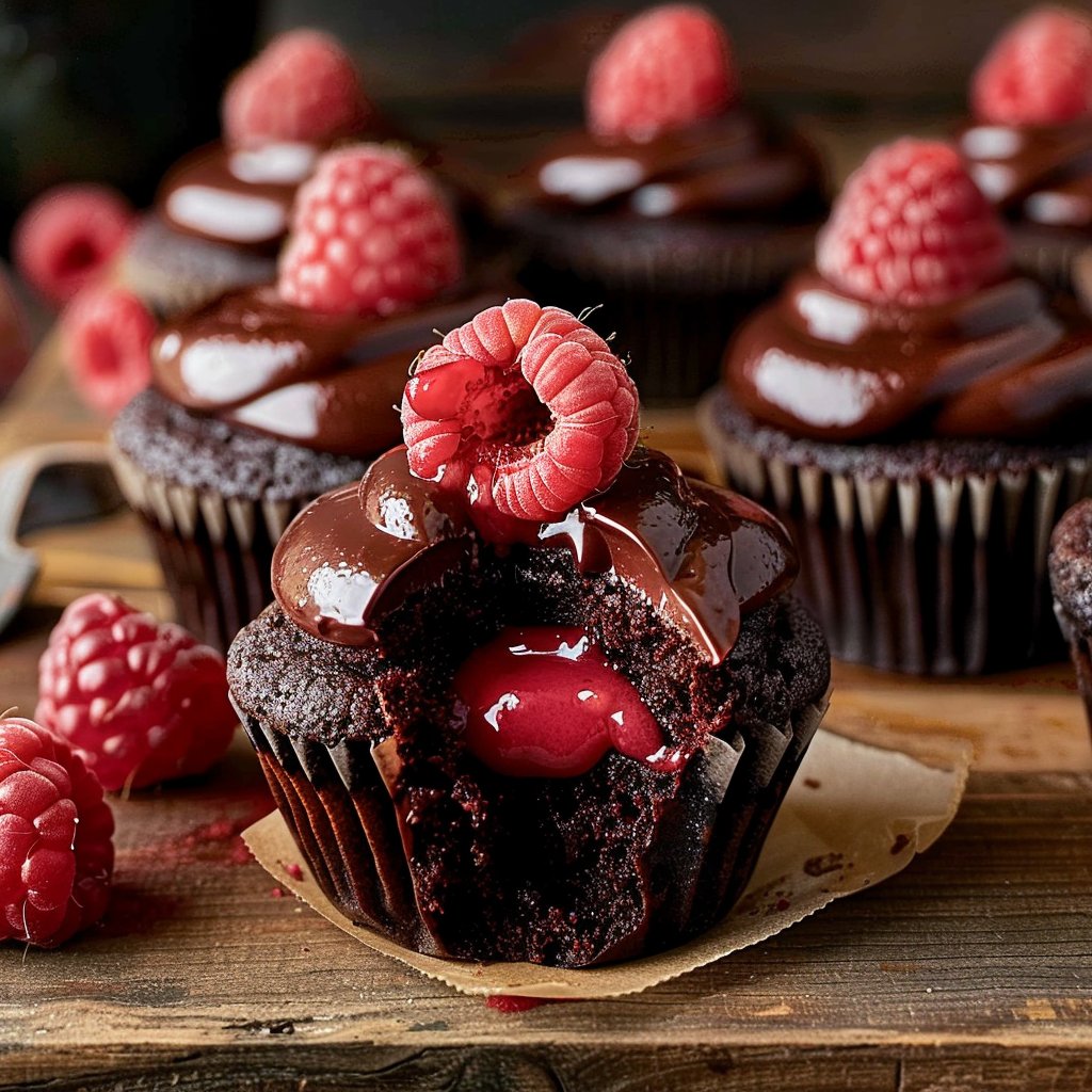 Chocolate Raspberry Cupcakes 4 Chocolate Raspberry Cupcakes