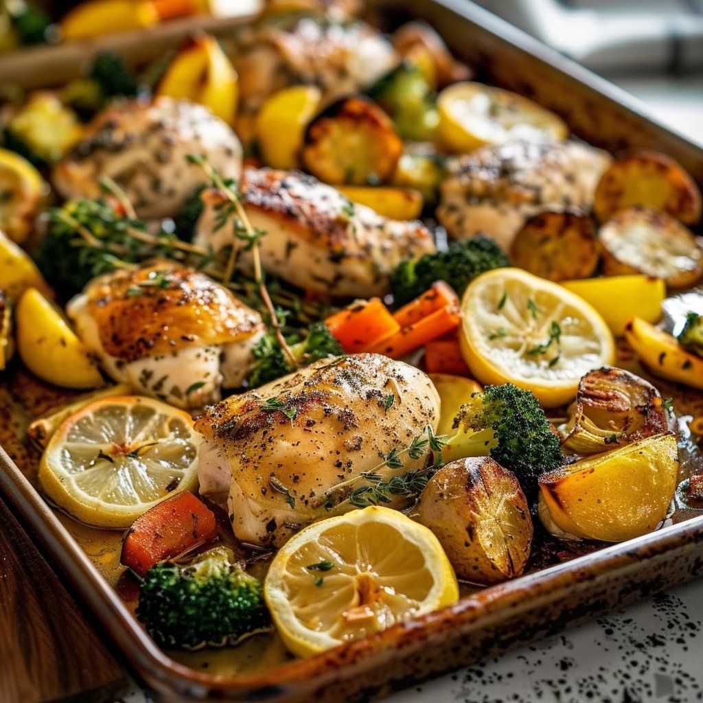 Sheet Pan Lemon Herb Chicken and Veggies 4 Sheet Pan Lemon Herb Chicken and Veggies