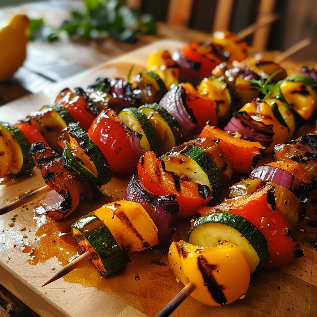 Grilled Vegetable Skewers 4 Grilled Vegetable Skewers