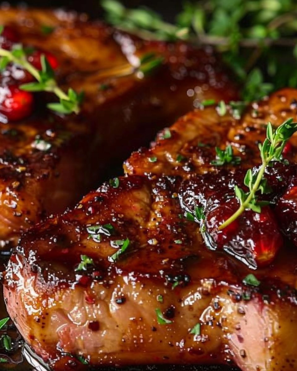 Raspberry Balsamic Glazed Pork Chops 4 Raspberry Balsamic Glazed Pork Chops