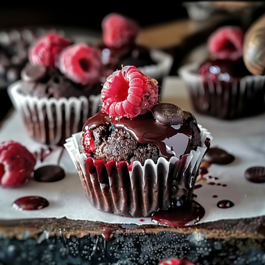 Raspberry Chocolate Lava Cupcakes 4 Raspberry Chocolate Lava Cupcakes