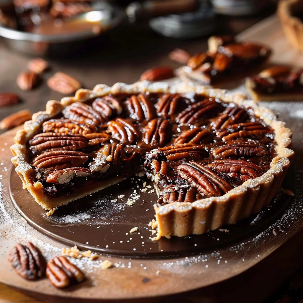 Chocolate Bourbon Pecan Tart 4 Chocolate Bourbon Pecan Tart
