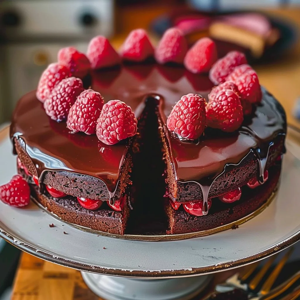 Chocolate Raspberry Cake 4 Chocolate Raspberry Cake