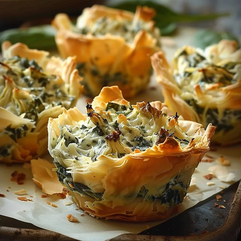 Creamy Spinach and Artichoke Dip Cups 4 Creamy Spinach and Artichoke Dip Cups