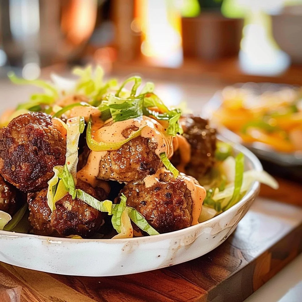 Easy Big Mac Meatball Bites 4 Easy Big Mac Meatball Bites