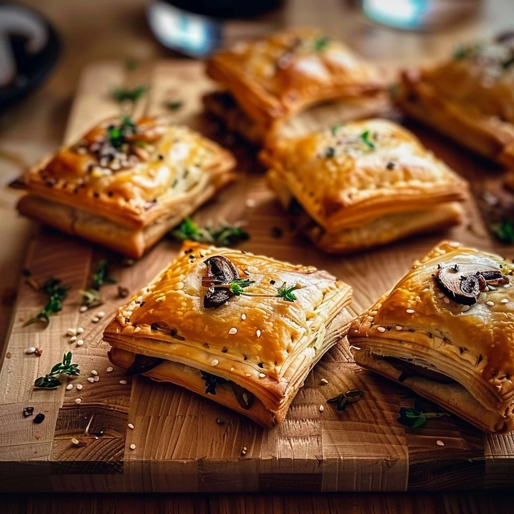 Gourmet Mushroom and Leek Puff Pastry Bites 4 Gourmet Mushroom and Leek Puff Pastry Bites