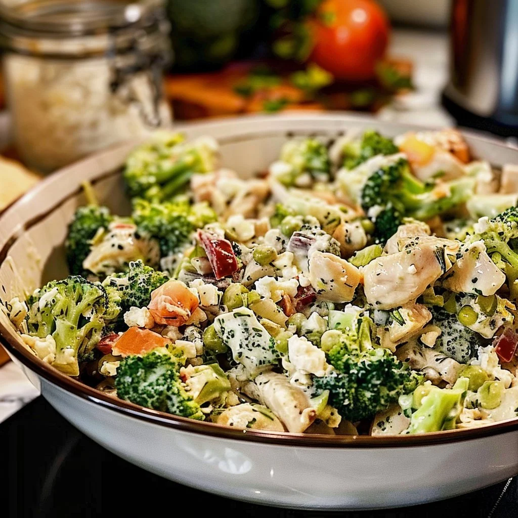 Low Carb Feta Chicken Broccoli Salad 4 Low Carb Feta Chicken Broccoli Salad