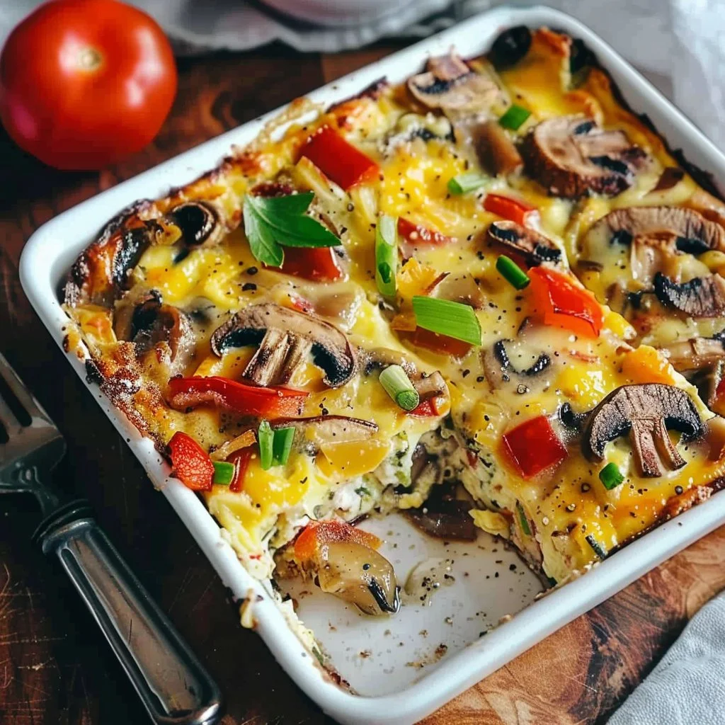 Mushroom & Veggies Cottage Cheese Breakfast Bake 4 Mushroom & Veggies Cottage Cheese Breakfast Bake