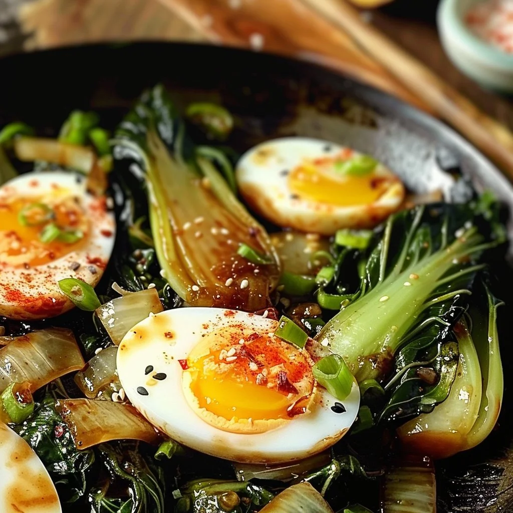 Soy Sauce Eggs & Bok Choy Stir Fry 4 Soy Sauce Eggs & Bok Choy Stir Fry