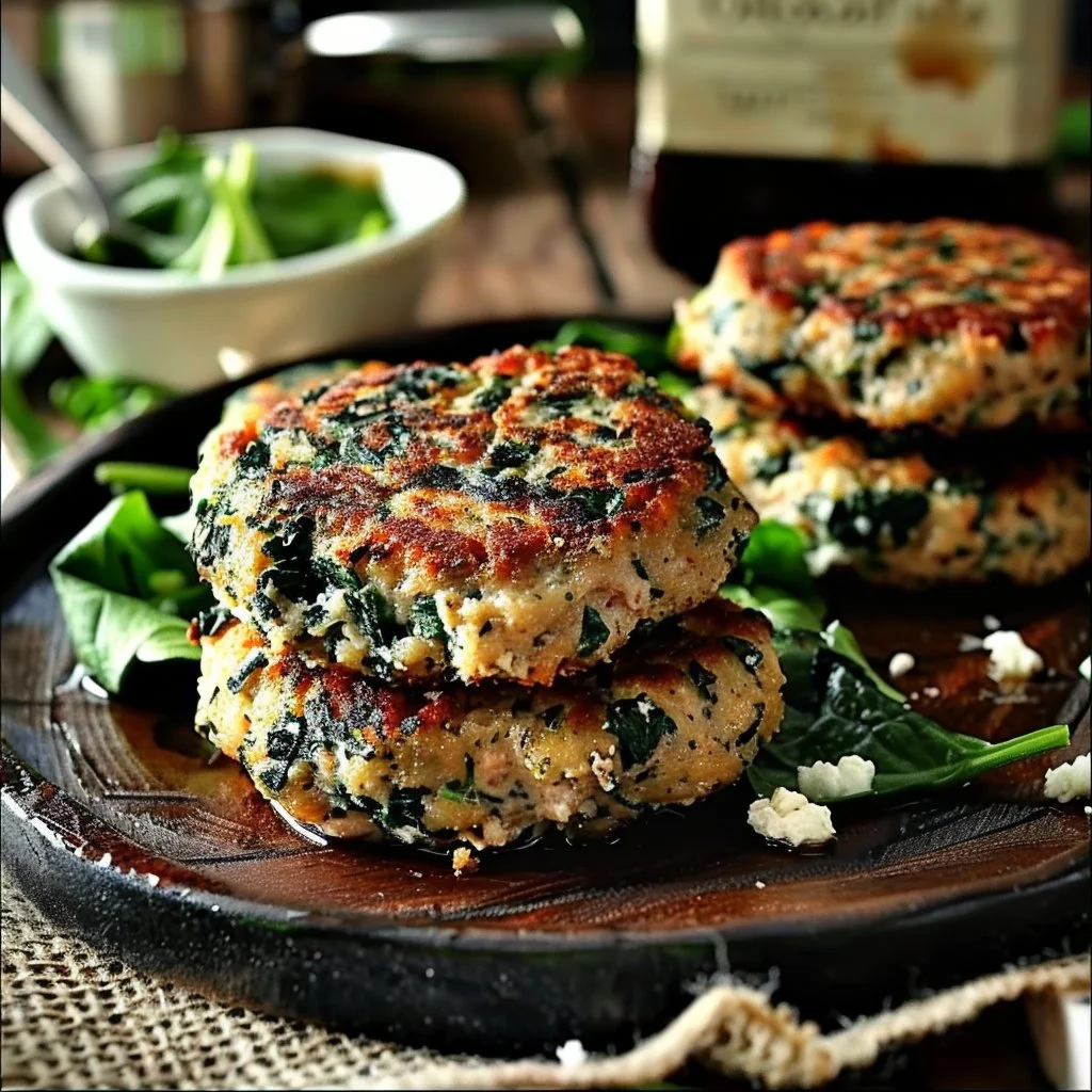 Spinach & Feta Turkey Burger Patties 4 Spinach & Feta Turkey Burger Patties