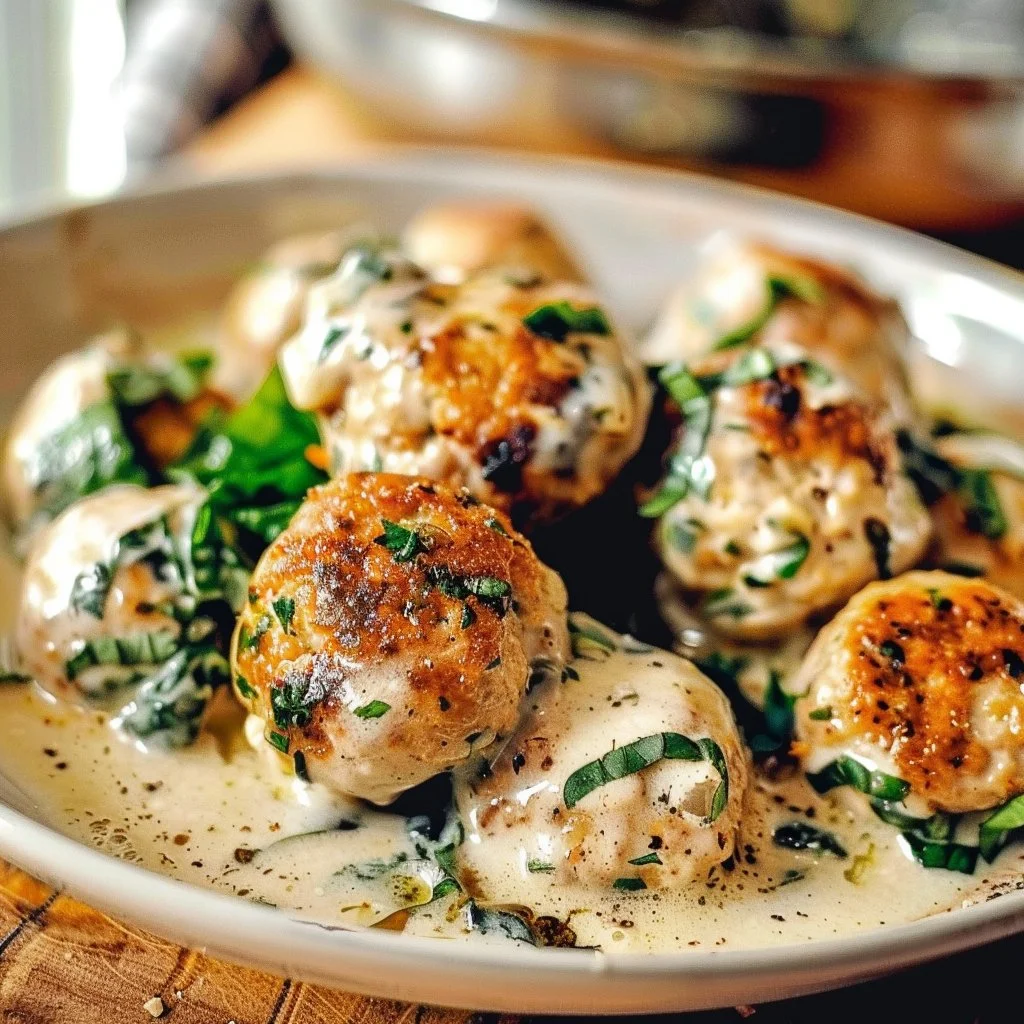Chicken Meatballs With Cajun Alfredo Sauce 4 Chicken Meatballs With Cajun Alfredo Sauce