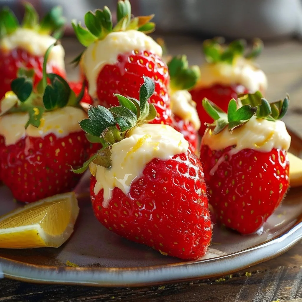 Creamy Lemon-filled Strawberries 4 Creamy Lemon-filled Strawberries