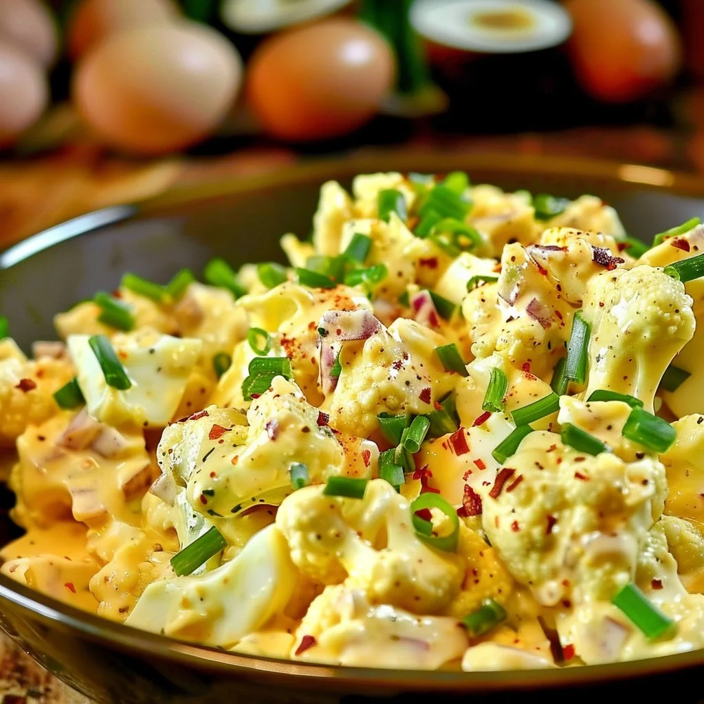 Easy Deviled Cauliflower & Egg Salad 4 Easy Deviled Cauliflower & Egg Salad