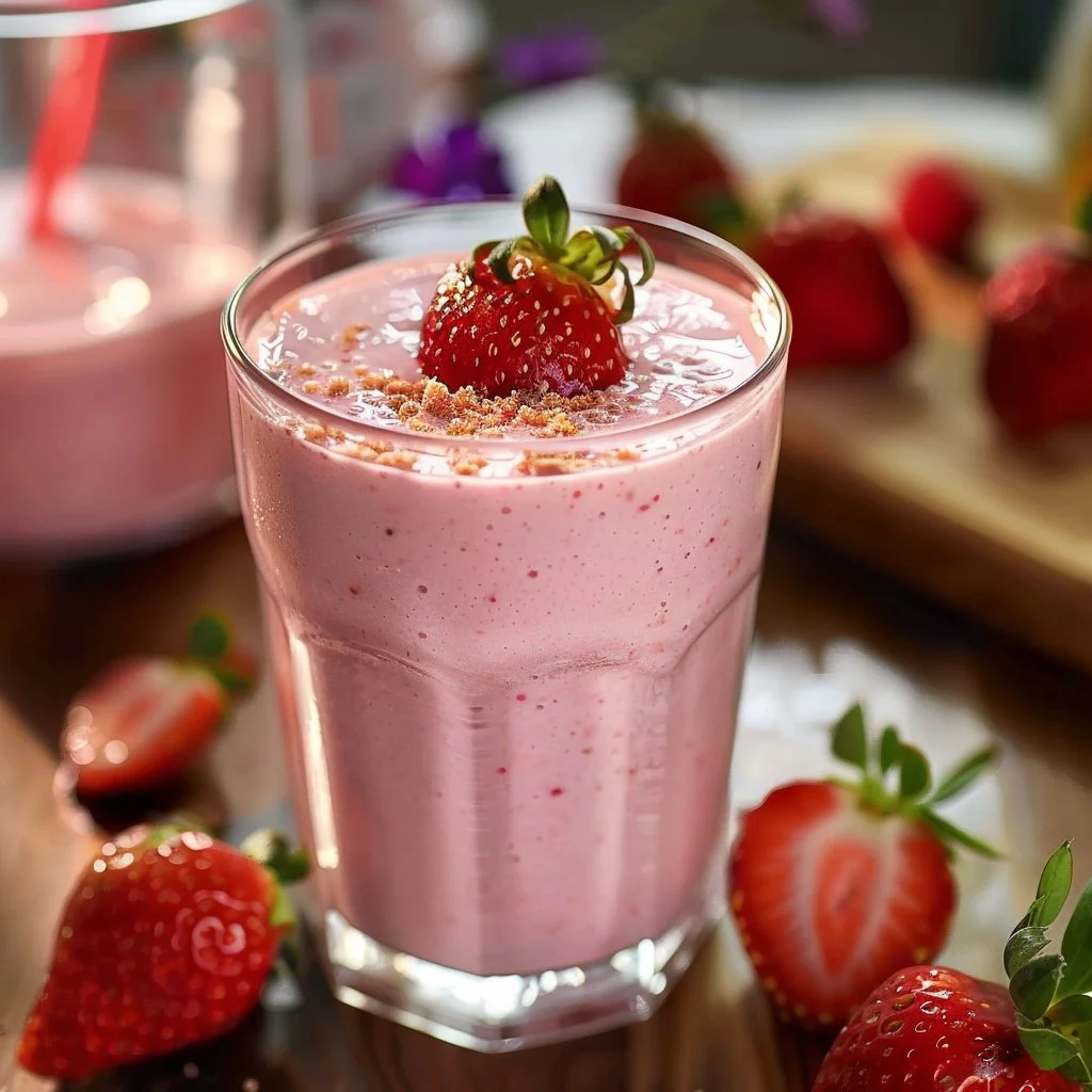 Easy Strawberry Cheesecake Smoothie 4 Easy Strawberry Cheesecake Smoothie