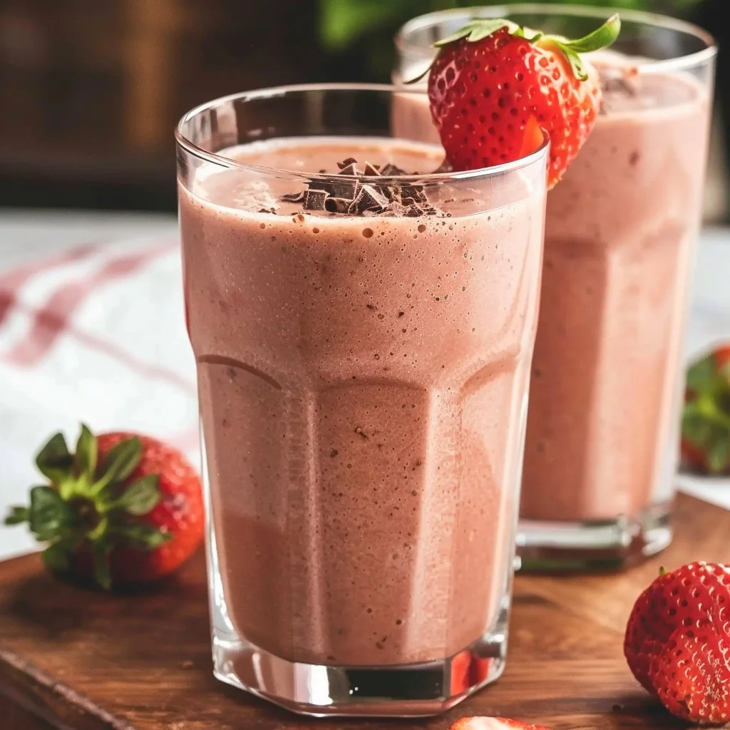 High Protein Chocolate Strawberry Smoothie 4 High Protein Chocolate Strawberry Smoothie
