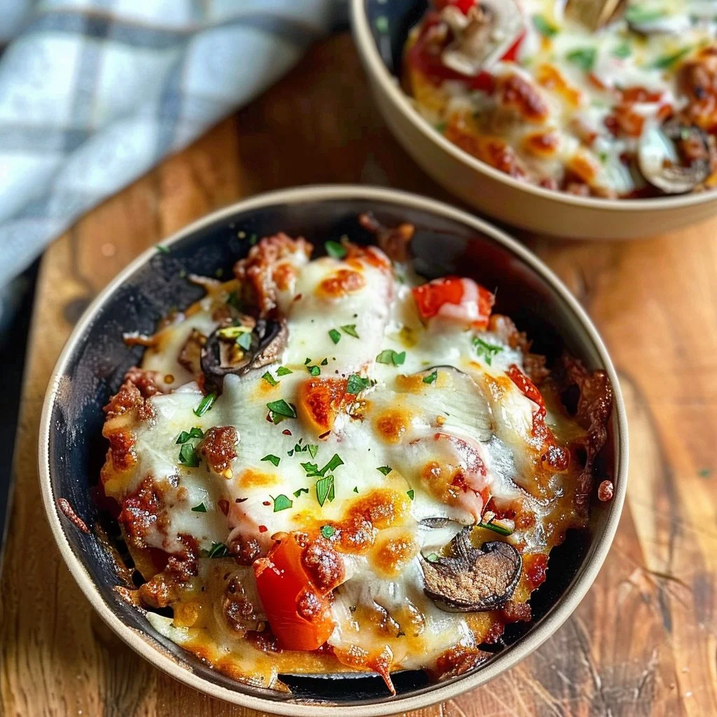 Quick & Easy Keto Pizza Bowls 4 Quick & Easy Keto Pizza Bowls