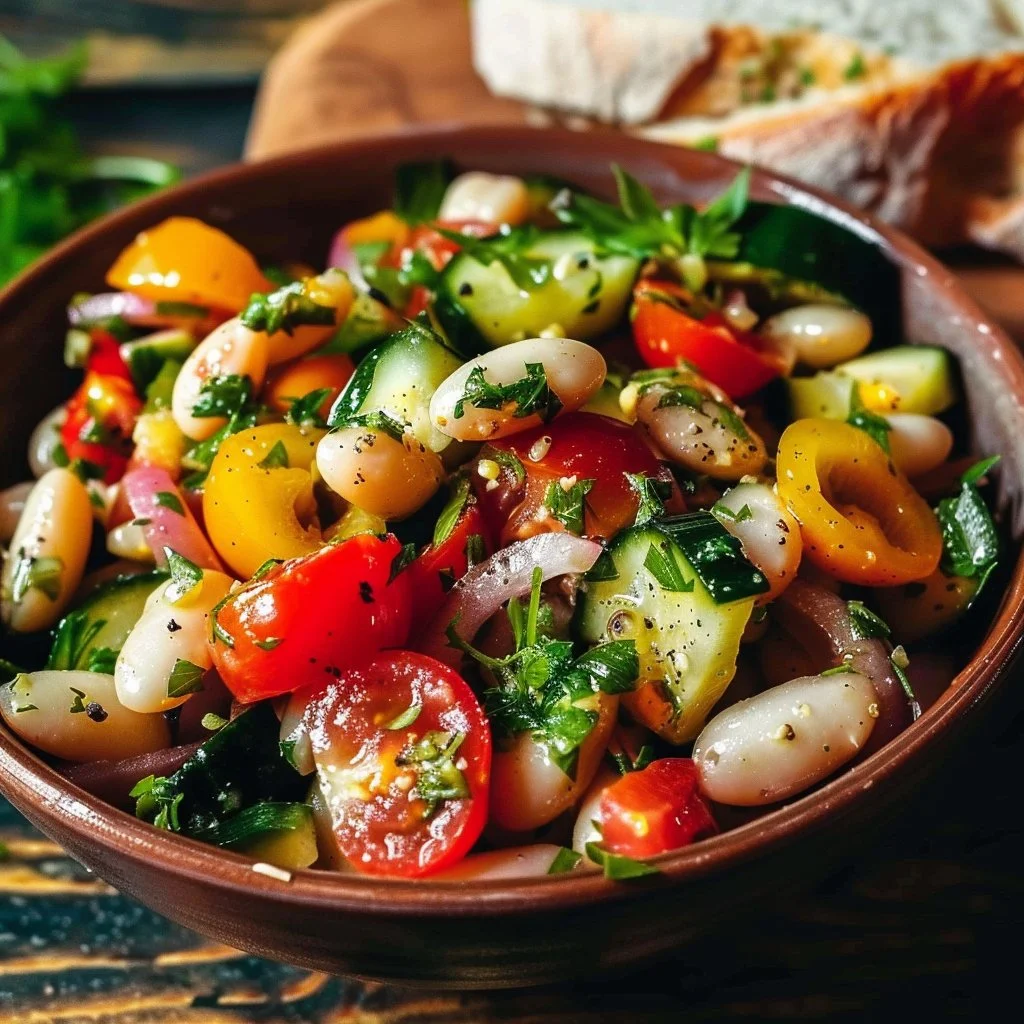 White Bean Salad with Summer Vegetables 4 White Bean Salad with Summer Vegetables