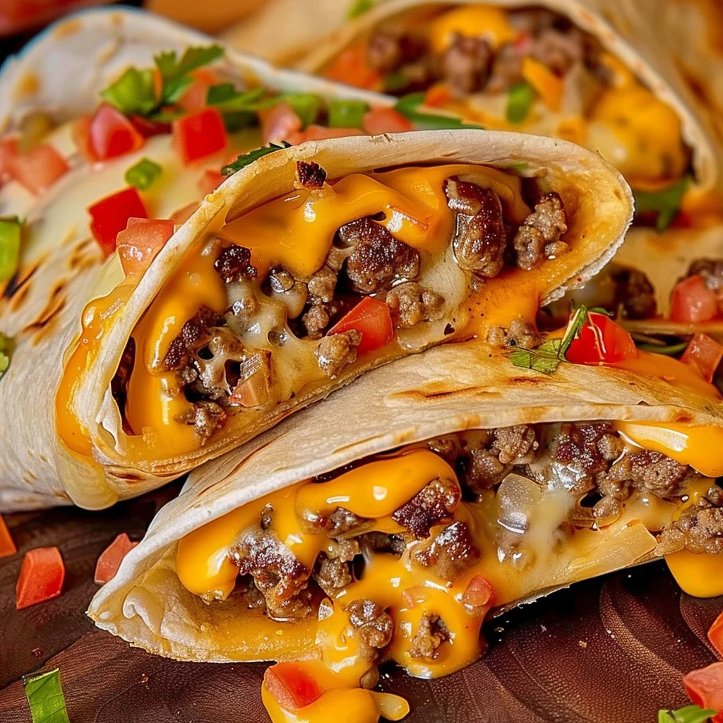 Cheeseburger Tortilla Wraps 4 Cheeseburger Tortilla Wraps