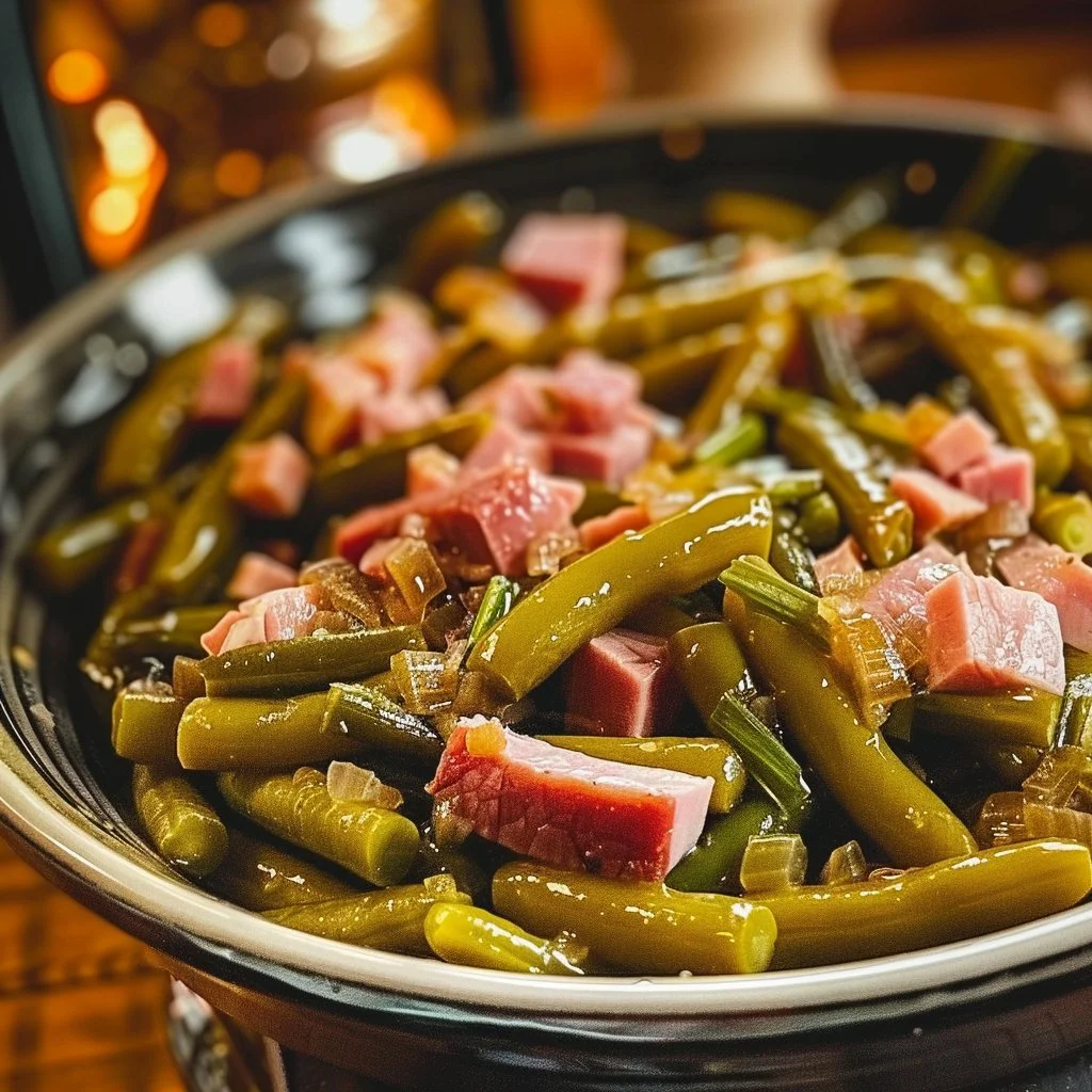 Easy Slow Cooker Green Beans & Ham 4 Easy Slow Cooker Green Beans & Ham