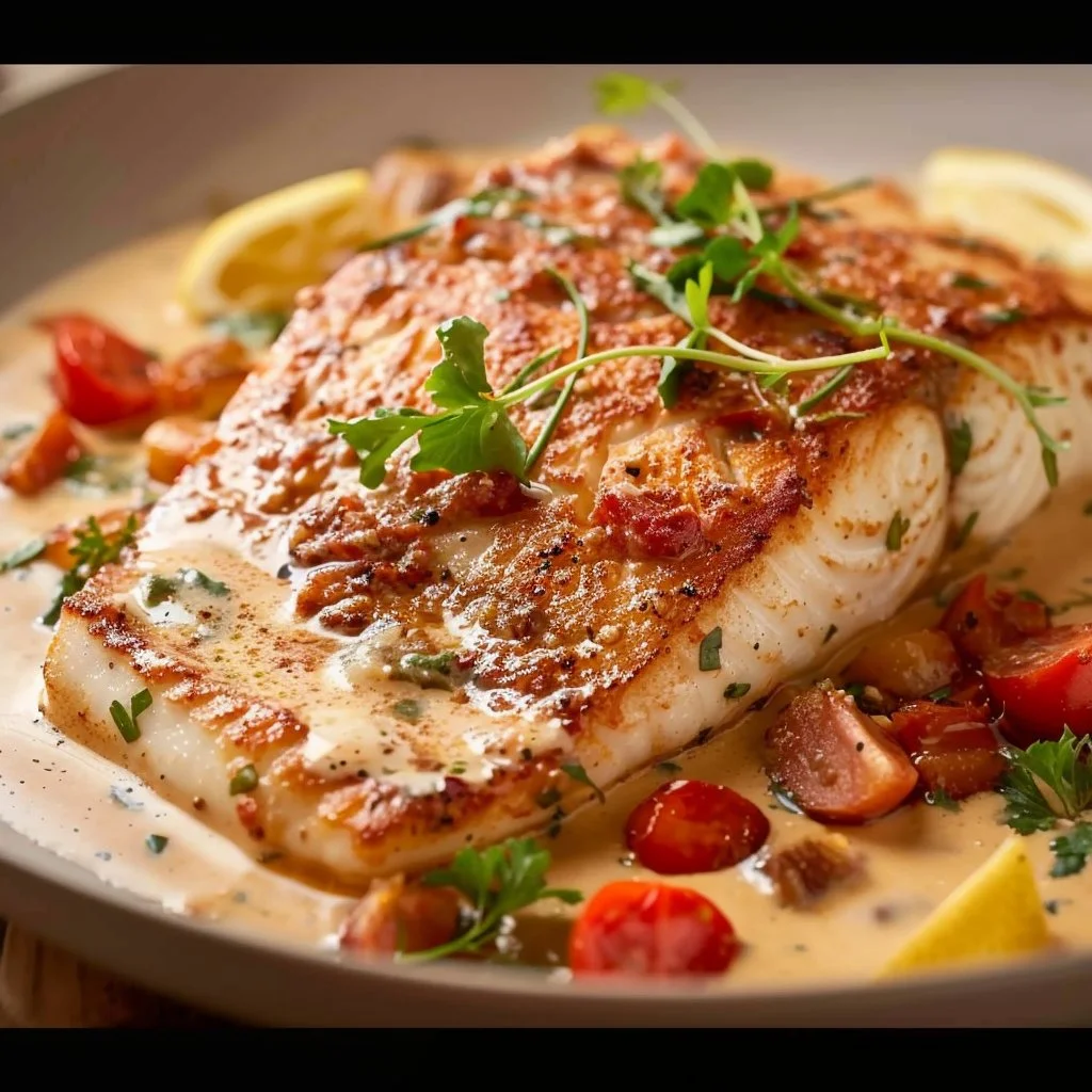 Red Snapper with Creamy Creole Sauce 4 Red Snapper with Creamy Creole Sauce