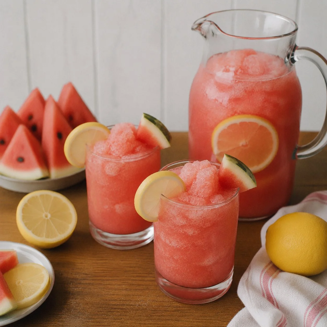 Watermelon Lemonade Slushies 4 Watermelon Lemonade Slushies