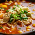 A comforting and flavorful vegetable and beef soup served in a bowl, garnished with green onions.