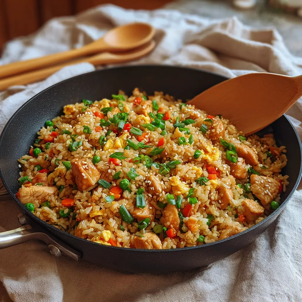 2leftover chicken fried rice