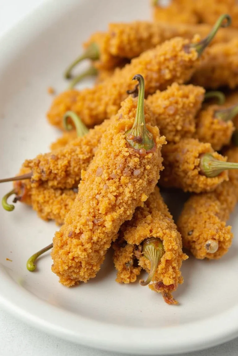 A Plate of perfectly fried Chiles Rellenos.