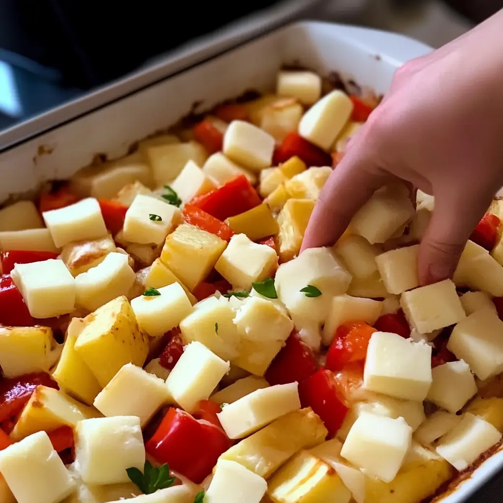 Roasted potatoes and peppers