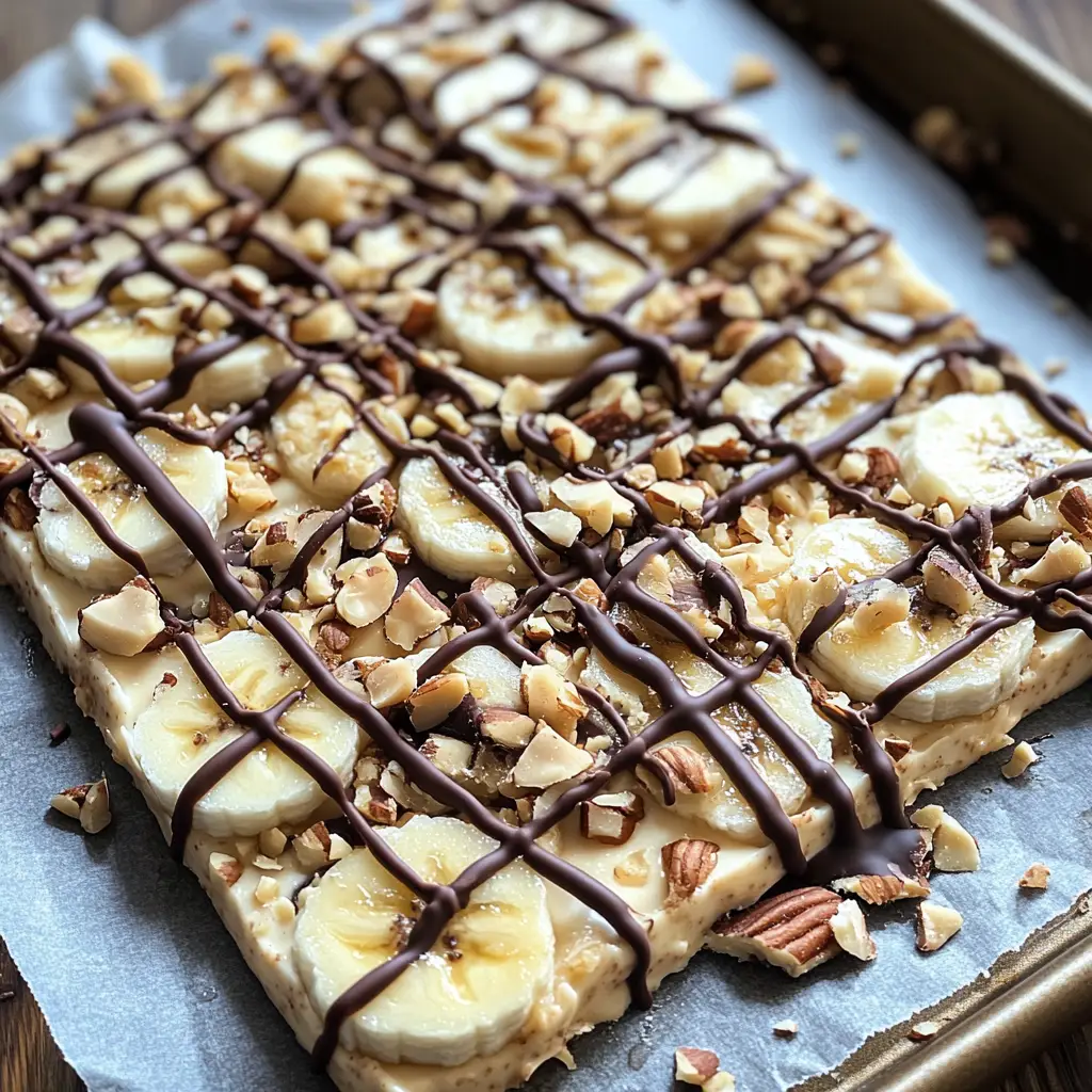 Brunch-ready peanut butter banana yogurt bark