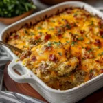 Delicious Ultimate Breakfast Casserole with eggs, cheese, and veggies