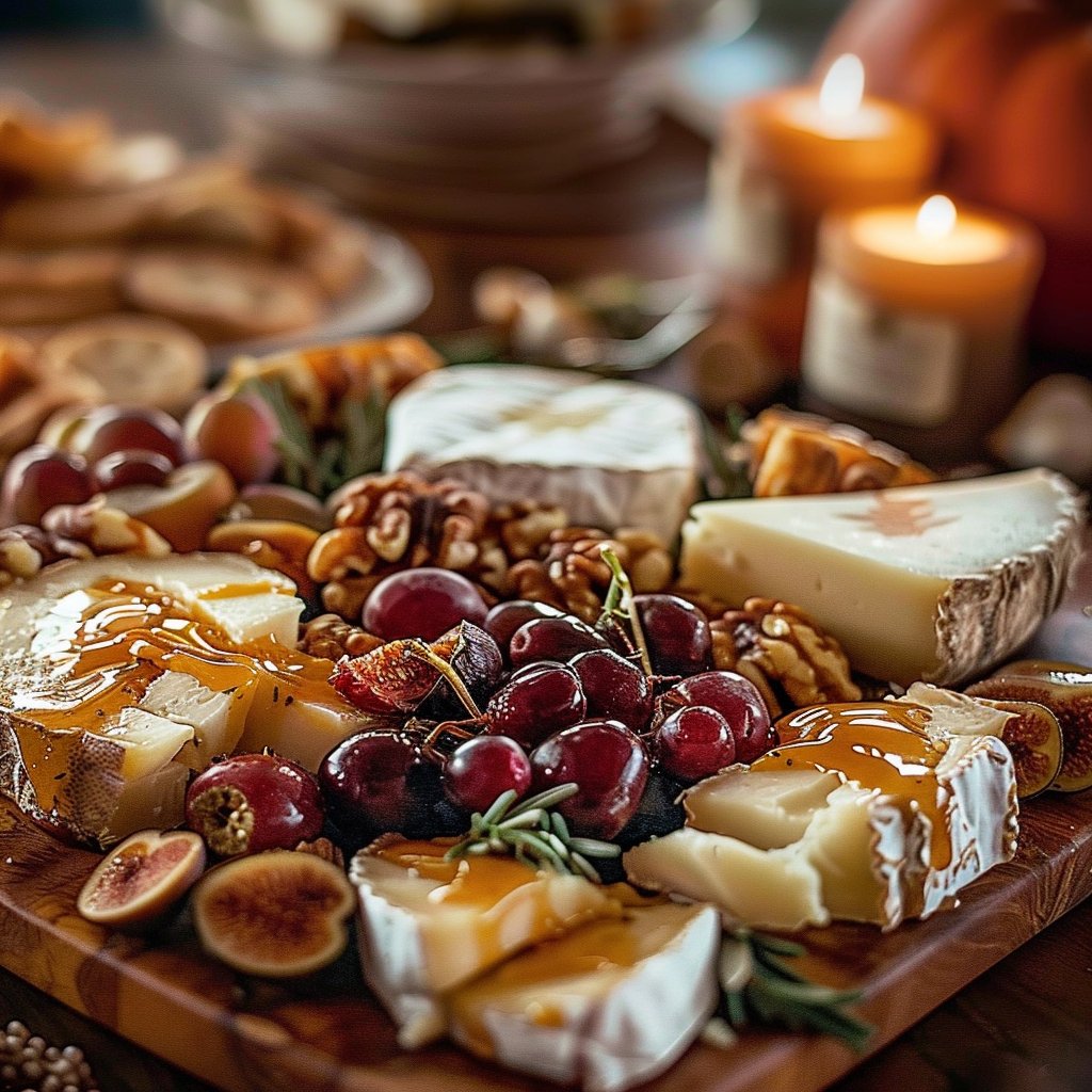 Fall Cheese Board with Crackling Caramel
