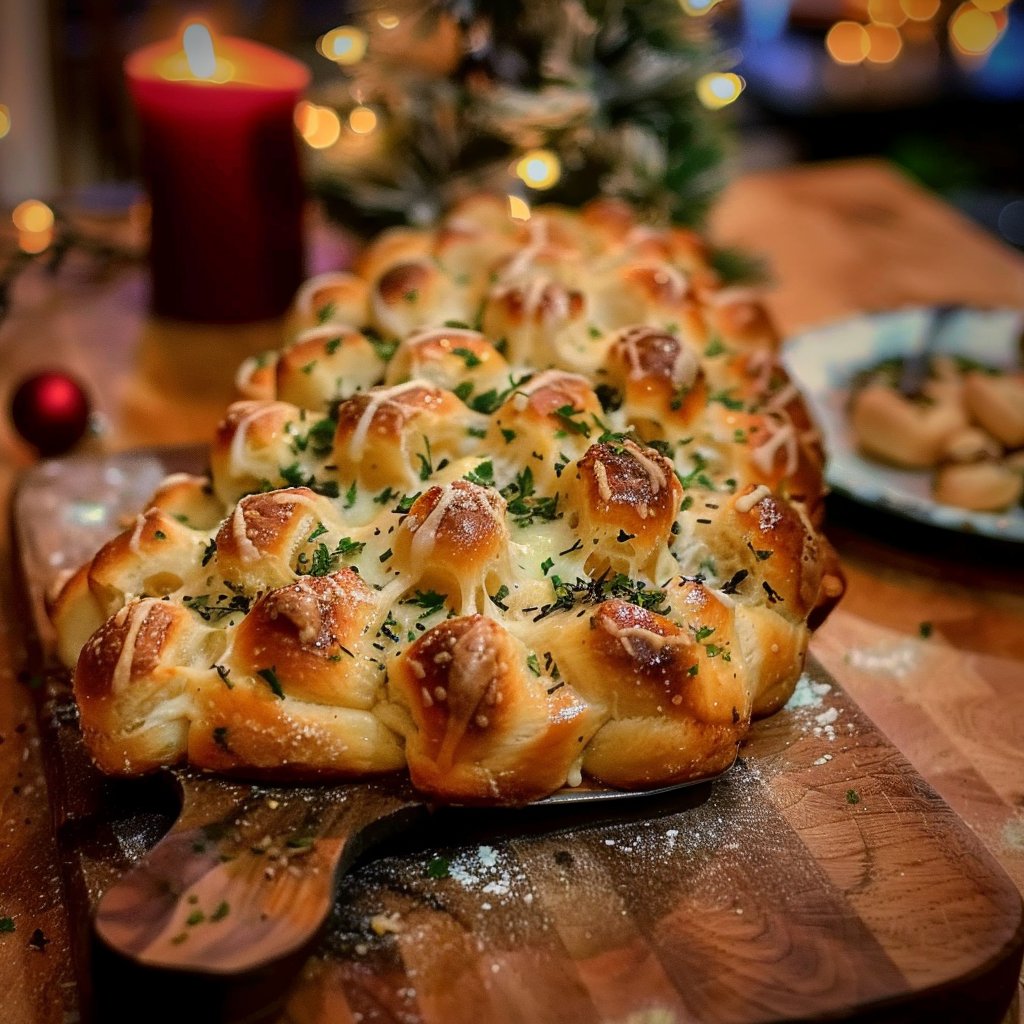 Cheesy Christmas Tree Bread