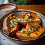 Delicious baked sweet potatoes ready to serve, rich in flavor and nutrients