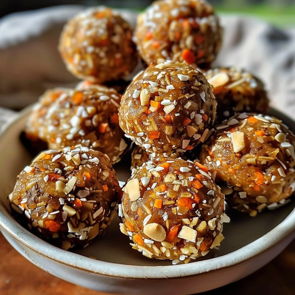 Healthy carrot cake energy bites packed with flavor and nutrients.
