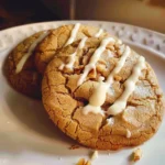 Freshly baked chewy maple cinnamon cookies on a cooling rack